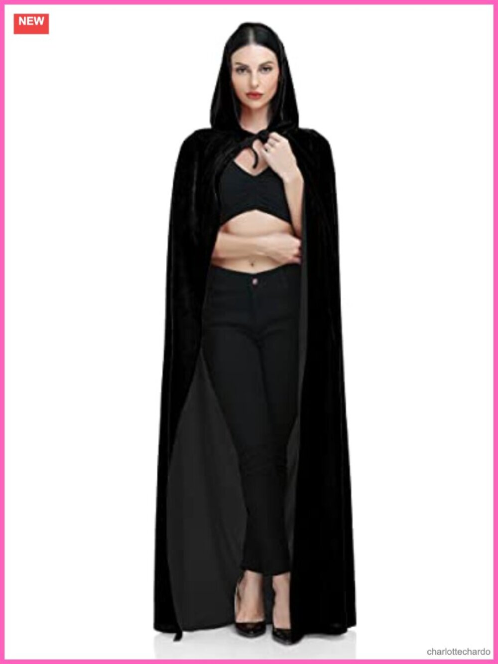 Velvet Hooded Cape Unisex Cloak Halloween Costume